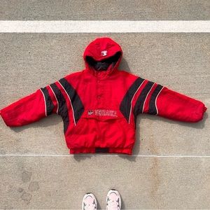 Beautiful vintage red starter windbreaker jacket